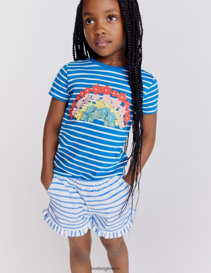 μπλε καμπάνα/ιβουάρ είδη ένδυσης σορτς με πετσετάκια με στριφώματα Boden κορίτσια 464PH82994