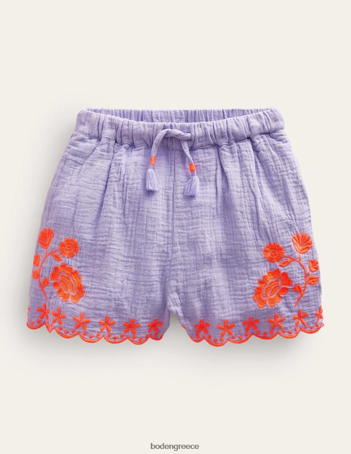 όμορφη λεβάντα είδη ένδυσης κεντητό σορτς Boden κορίτσια 464PH8775