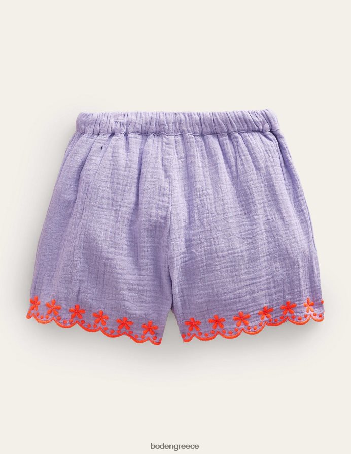 όμορφη λεβάντα είδη ένδυσης κεντητό σορτς Boden κορίτσια 464PH8775