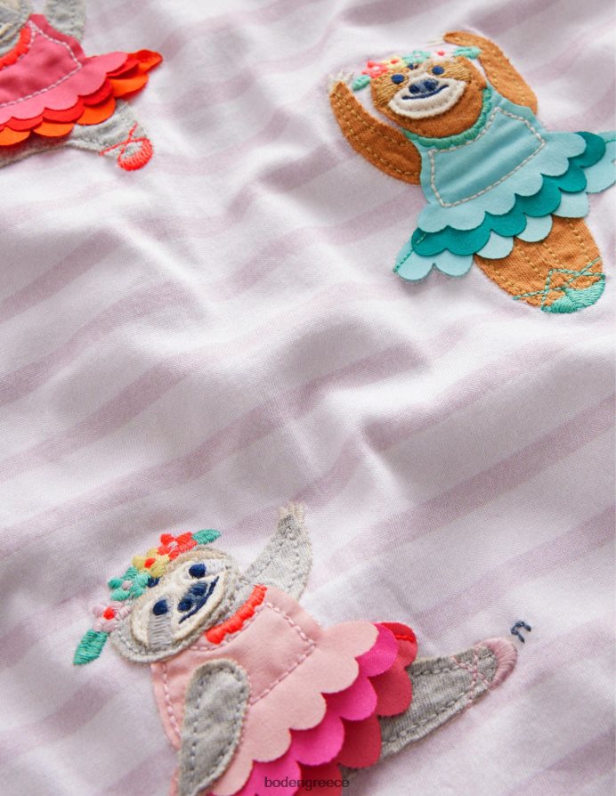 ιβουάρ/σκονισμένες ροζ μπαλαρίνες είδη ένδυσης φτερούγισμα μπλουζάκι Boden κορίτσια 464PH82823