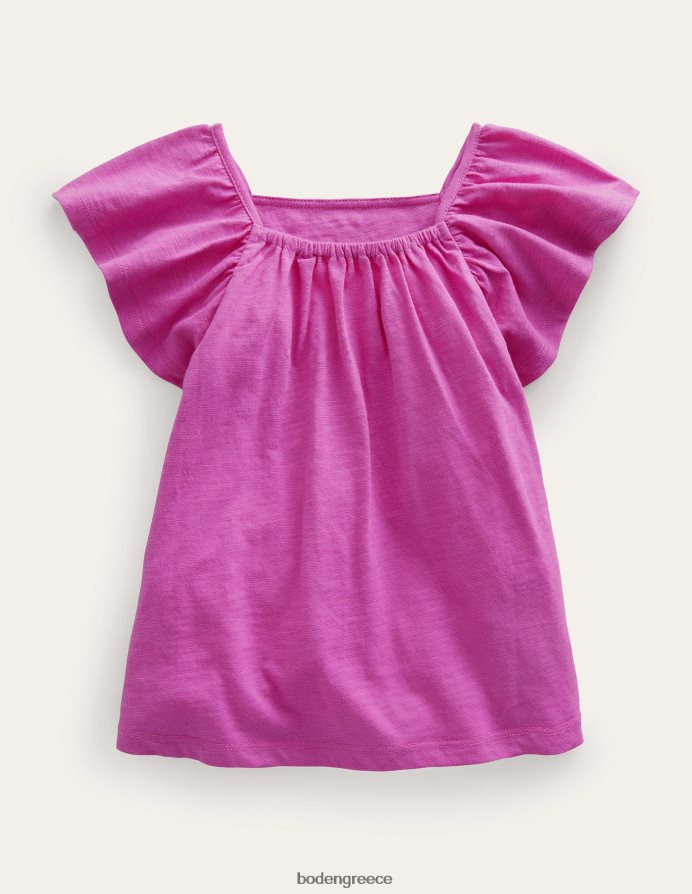 λαμπερή ορχιδέα μωβ είδη ένδυσης κεντητό μπλουζάκι Boden κορίτσια 464PH82855