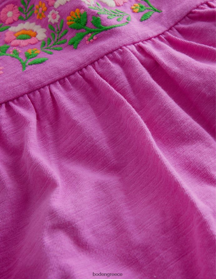 λαμπερή ορχιδέα μωβ είδη ένδυσης κεντητό μπλουζάκι Boden κορίτσια 464PH82855