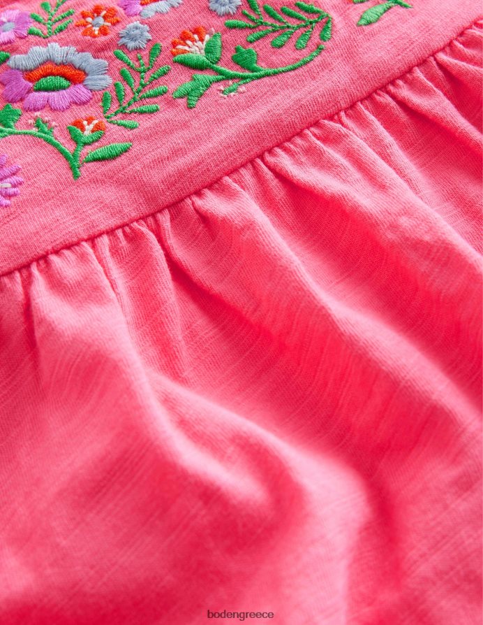 ροζ γλειφιτζούρι είδη ένδυσης κεντητό μπλουζάκι Boden κορίτσια 464PH82856