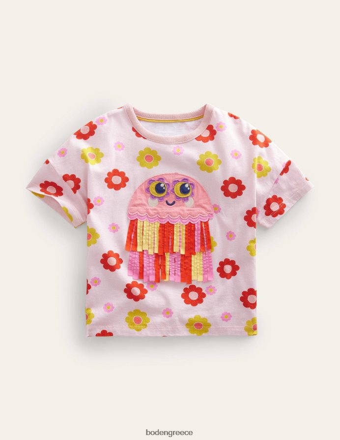 κόκκινες μέδουσες της φωτιάς είδη ένδυσης απλικέ φτερούγισμα μέδουσες τοπ Boden κορίτσια 464PH82872