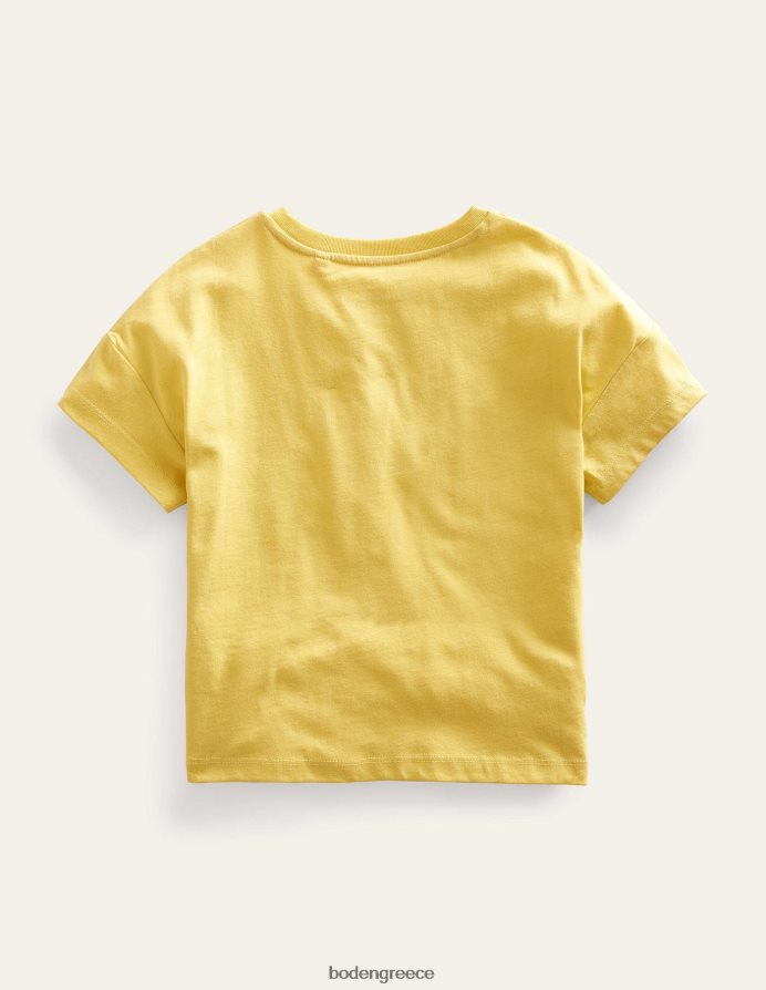 μαλακή ελπίδα λεμονιού είδη ένδυσης εμπριμέ γραφικό μπλουζάκι Boden κορίτσια 464PH82932