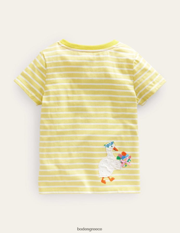 ιβουάρ/μαλακό πασχαλινό λεμόνι είδη ένδυσης φτερούγισμα μπλουζάκι Boden κορίτσια 464PH82949