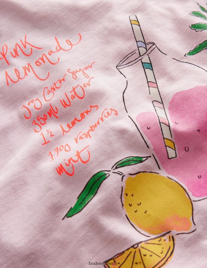 γαλλική ροζ λεμονάδα είδη ένδυσης μπλουζάκι με ζωγραφική στάμπα Boden κορίτσια 464PH82951