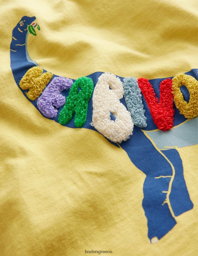 νεραγκούλα κίτρινος δεινόσαυρος είδη ένδυσης μπλουζάκι με λογότυπο Boden κορίτσια 464PH82953