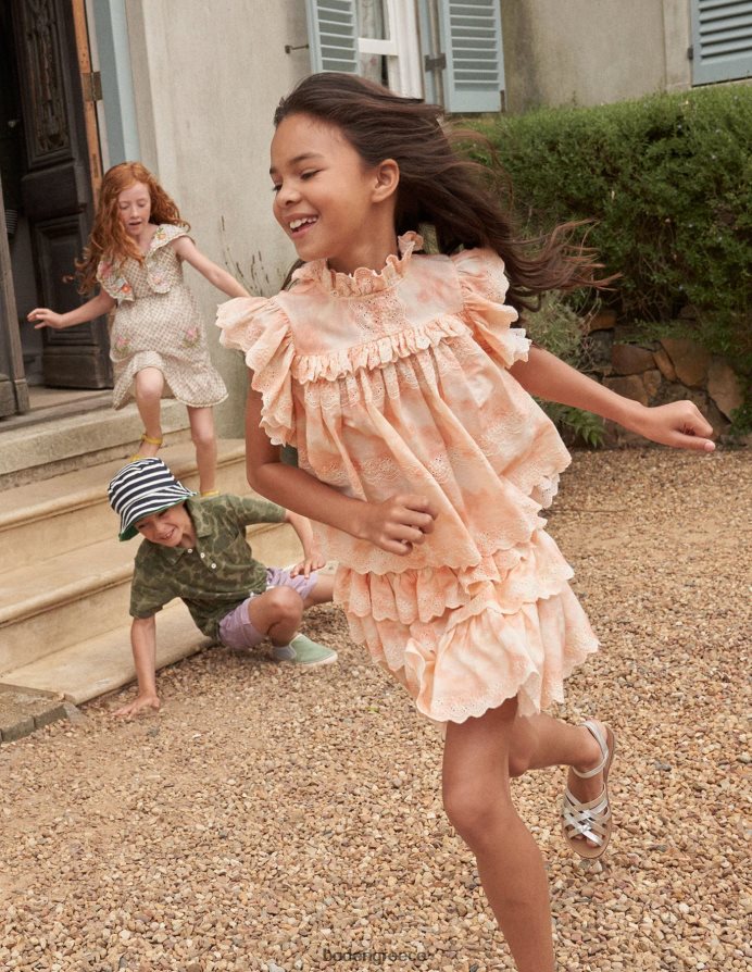 ροζ βαφή γραβάτας είδη ένδυσης υφαντό μπροντέρι Boden κορίτσια 464PH82956