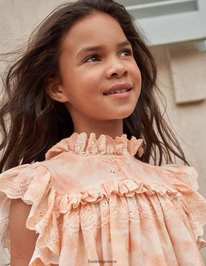 ροζ βαφή γραβάτας είδη ένδυσης υφαντό μπροντέρι Boden κορίτσια 464PH82956