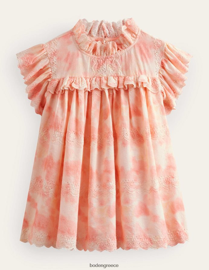 ροζ βαφή γραβάτας είδη ένδυσης υφαντό μπροντέρι Boden κορίτσια 464PH82956