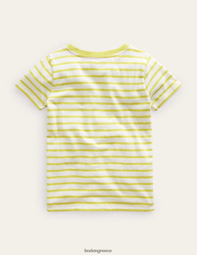 φραγκοστάφυλο κίτρινο/ιβουάρ είδη ένδυσης απλικέ μπλουζάκι ουράνιο τόξο Boden κορίτσια 464PH82962