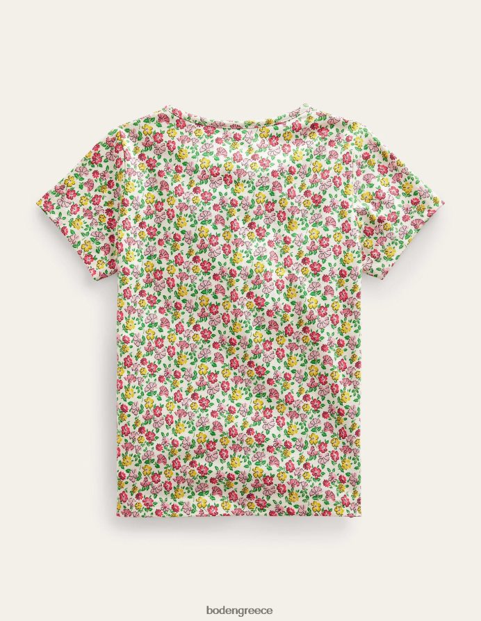 λουλούδι βανίλιας λουλουδάτο είδη ένδυσης μπλουζάκι σλόγκαν με στάμπα με φύλλο αλουμινίου Boden κορίτσια 464PH82980