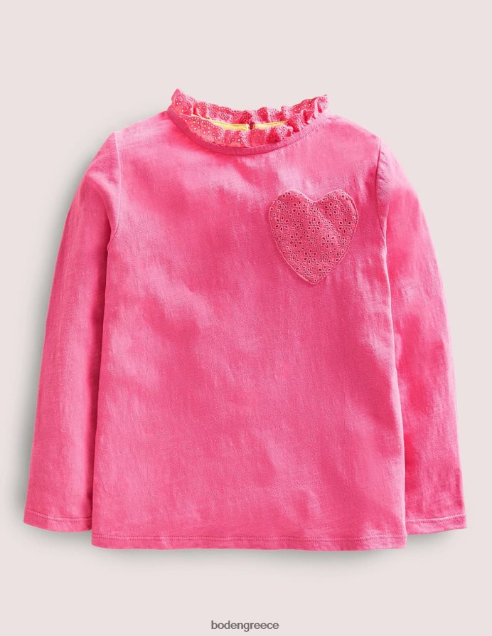 γλυκού Γουίλιαμ ροζ είδη ένδυσης μακρυμάνικο μπλουζάκι με καρδιά Boden κορίτσια 464PH82982