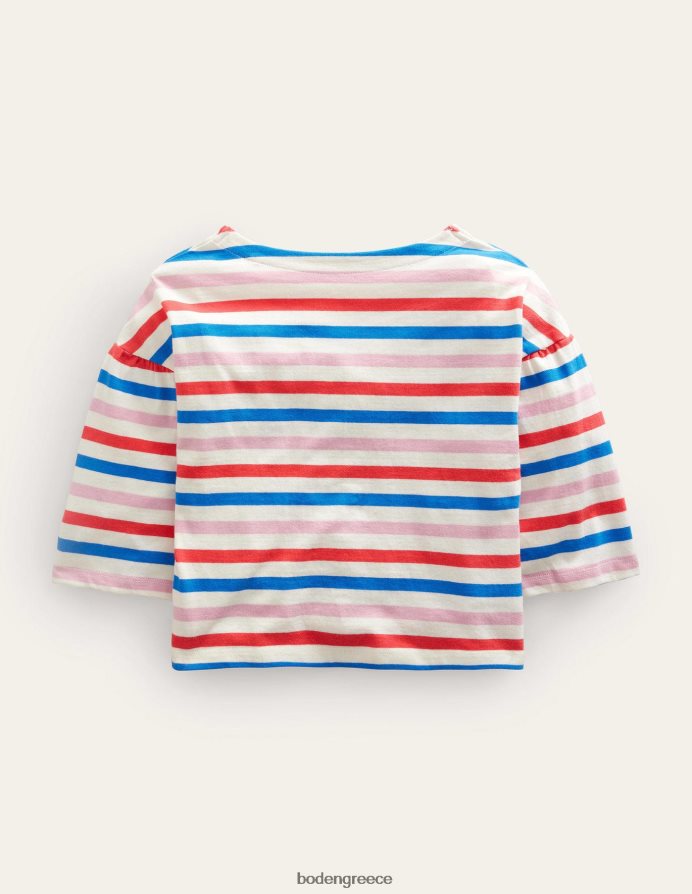 τάρτα φράουλα κόκκινη/λιλά ροζ είδη ένδυσης μπλουζάκι με λαιμόκοψη Boden κορίτσια 464PH82990