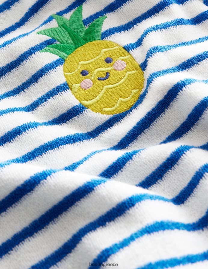 μπλε καμπάνα/ιβουάρ ανανά είδη ένδυσης κεντημένο πετσετάκι Boden κορίτσια 464PH82992