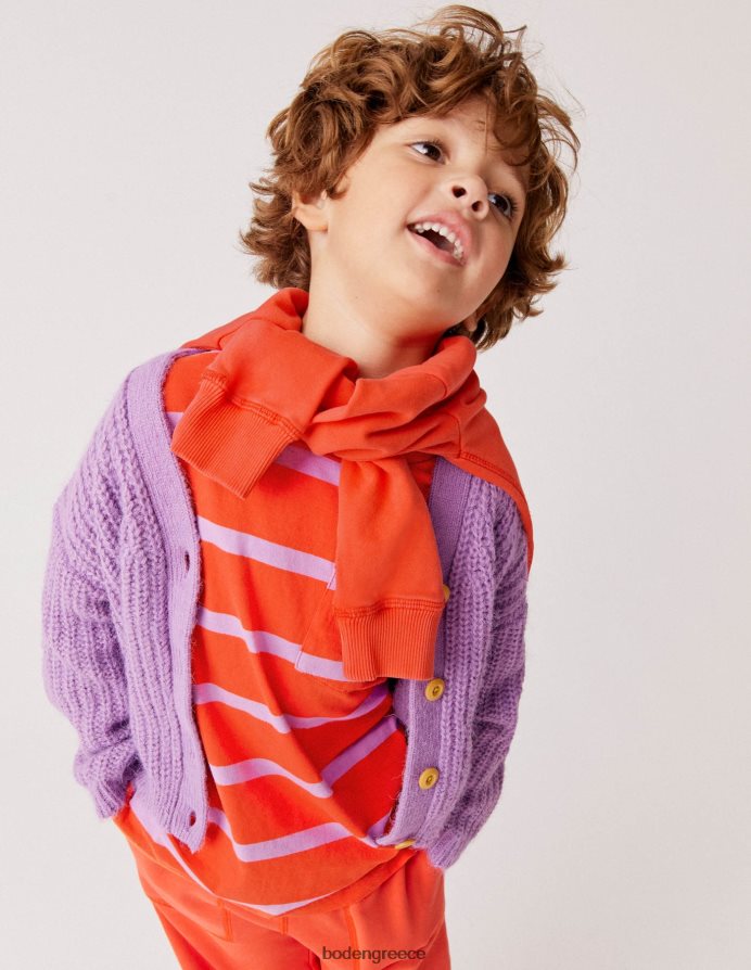 μανταρίνι πορτοκάλι/λούπινο είδη ένδυσης χαλαρό μπλουζάκι Boden κορίτσια 464PH83031