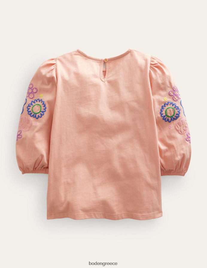 σκονισμένος ροζ ανανάς είδη ένδυσης λογότυπο κεντημένο τοπ Boden κορίτσια 464PH83041