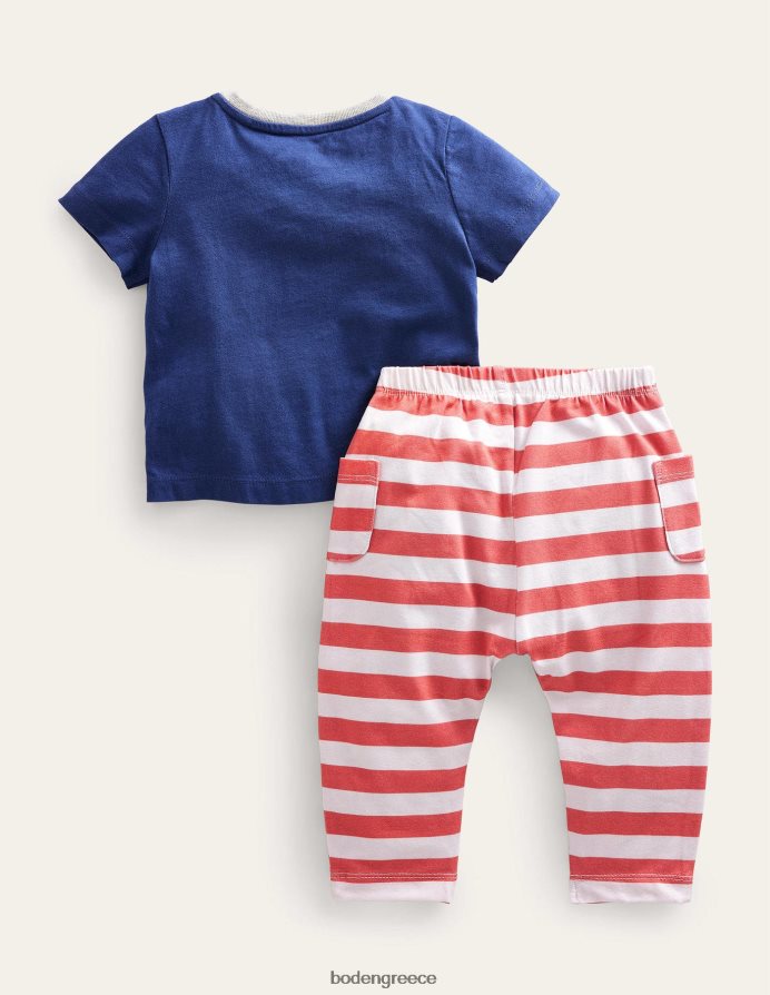 ναυτικό βάτραχος είδη ένδυσης απλικέ σετ πάνω και κάτω Boden κορίτσια 464PH83042