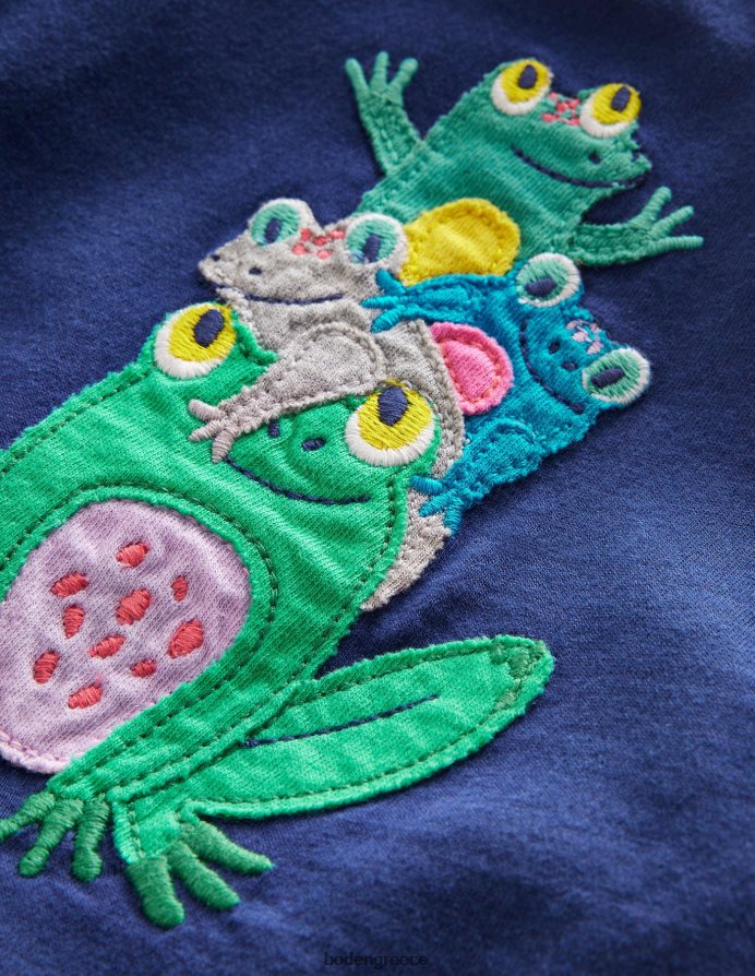 ναυτικό βάτραχος είδη ένδυσης απλικέ σετ πάνω και κάτω Boden κορίτσια 464PH83042