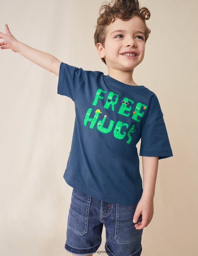 ρομπότ μπλε δωρεάν αγκαλιές είδη ένδυσης γραφικό μπλουζάκι Boden κορίτσια 464PH83059