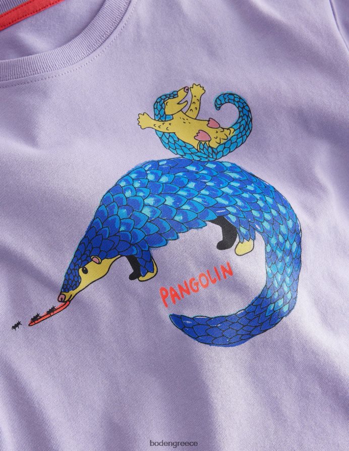 ομιχλώδης παγκολίνος λεβάντας είδη ένδυσης εμπριμέ χαλαρό μπλουζάκι Boden κορίτσια 464PH83062