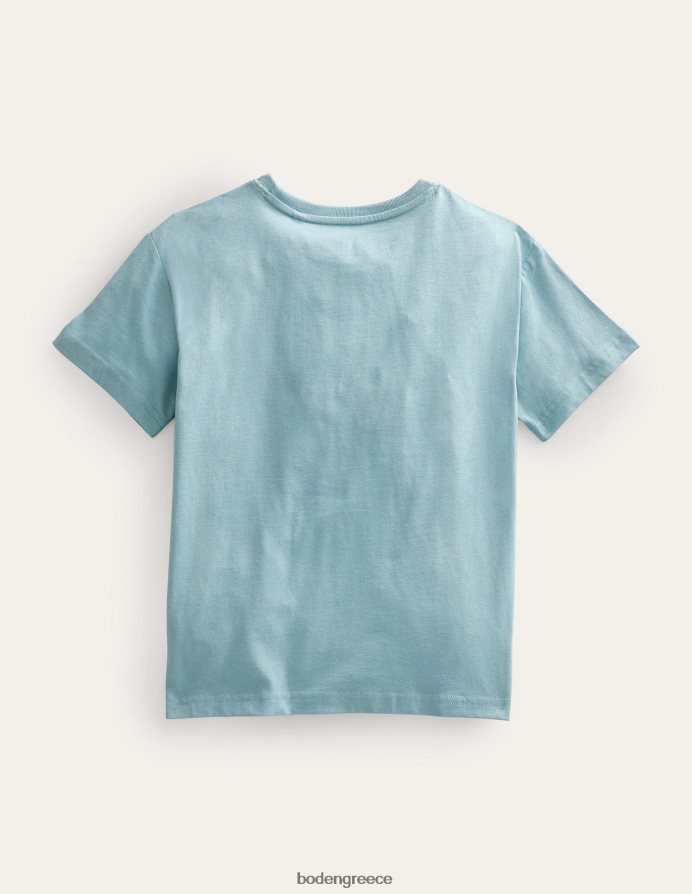 μπλε πάπιες τουρμαλίνης είδη ένδυσης χαλαρό τυπωμένο μπλουζάκι με λογότυπο Boden κορίτσια 464PH83072