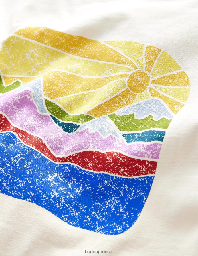 ιβουάρ ήλιος είδη ένδυσης μπλουζάκι με λογότυπο μπροστά και πίσω Boden κορίτσια 464PH83073