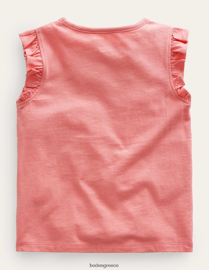 σορμπέ ροδάκινο φλαμίνγκο είδη ένδυσης κεντητό φλουτερ τοπ Boden κορίτσια 464PH83084