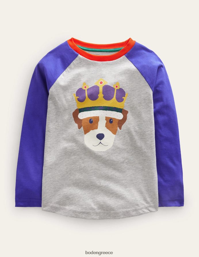 μπλε/γκρίζα μάργα είδη ένδυσης μπλουζάκι στέψης Boden κορίτσια 464PH83098