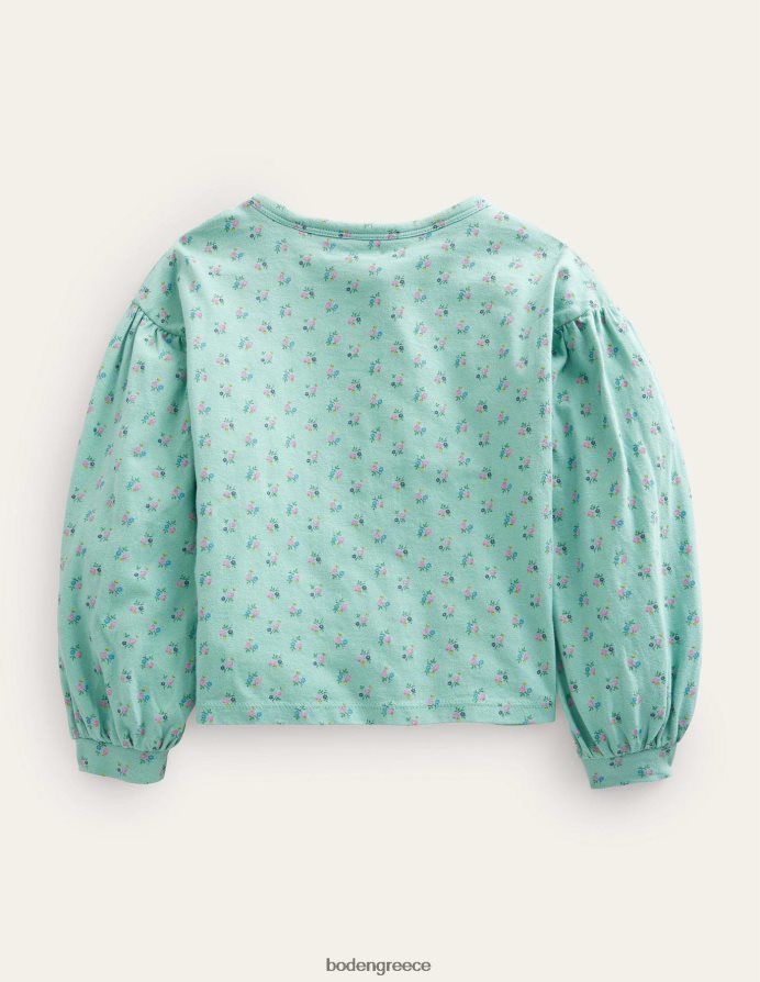 τυρκουάζ μπλε αγριολούλουδο είδη ένδυσης κεντημένο τοπ Boden κορίτσια 464PH83100