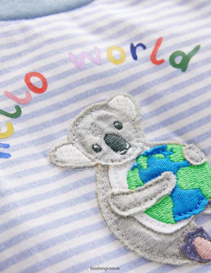 ιβουάρ/μπλε κόσμος είδη ένδυσης χαλαρό μπλουζάκι Boden κορίτσια 464PH83102