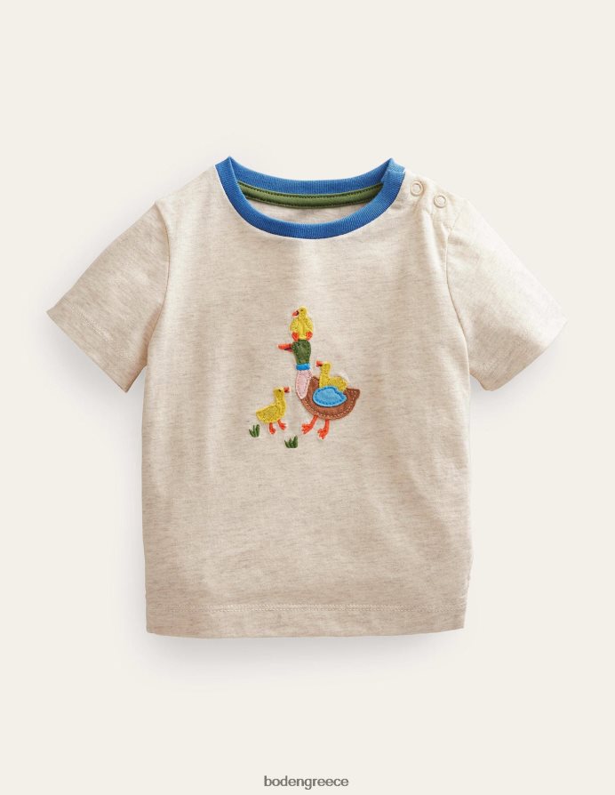 ιβουάρ πάπιες είδη ένδυσης απλικέ μπλουζάκι Boden κορίτσια 464PH83104