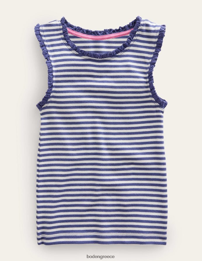 ιβουάρ/δεξιό μπλε είδη ένδυσης φανελάκι Boden κορίτσια 464PH83142