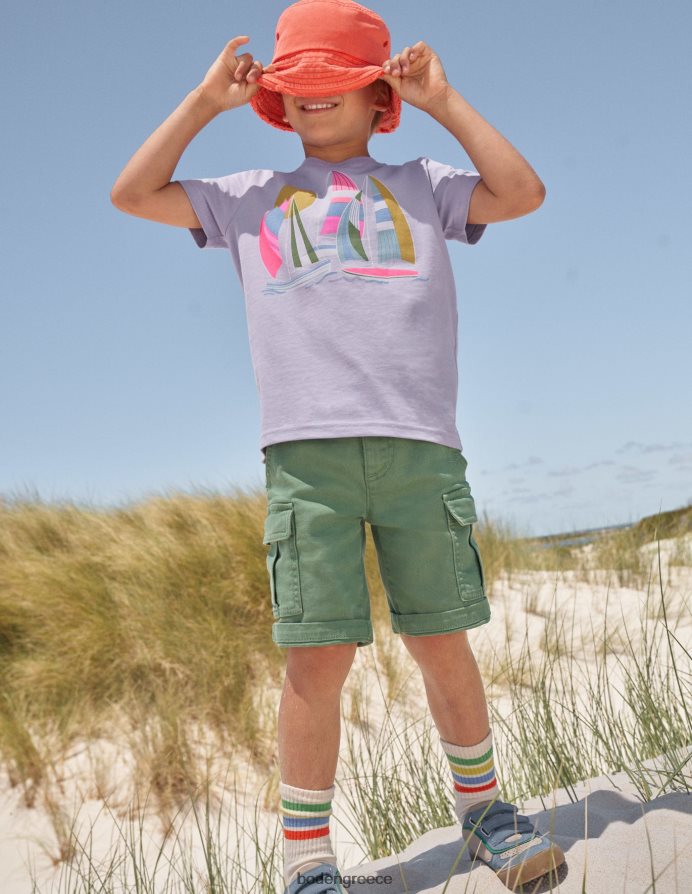 ομιχλώδης λεβάντα είδη ένδυσης Βαμβακερό μπλουζάκι με γραφικά στάμπα Boden κορίτσια 464PH83149