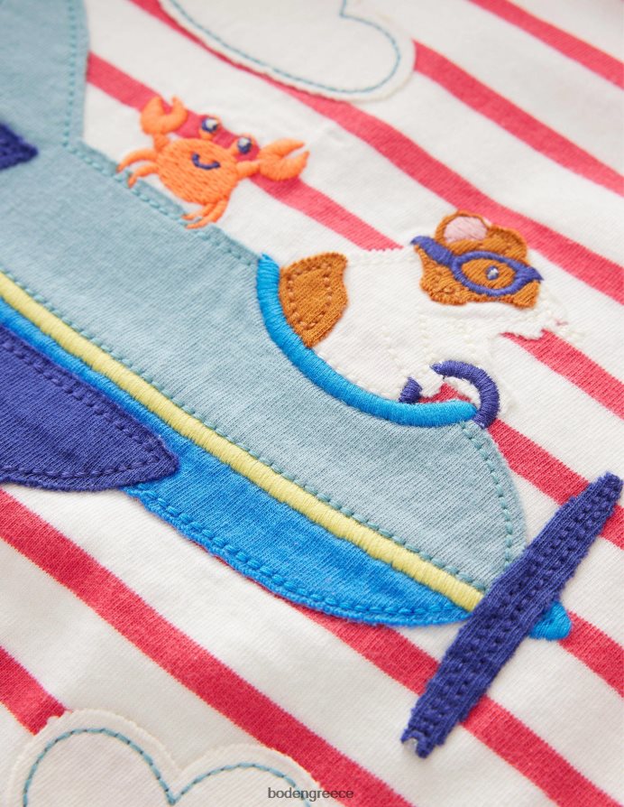 ινδικό χοιρίδιο ελεφαντόδοντο/μαρμελάδα είδη ένδυσης απλικέ μπλουζάκι ζώων Boden κορίτσια 464PH83151