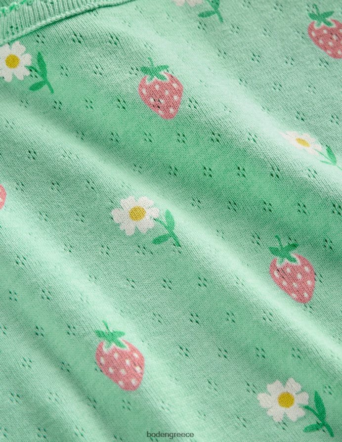 πράσινες μαργαρίτες/φράουλες είδη ένδυσης κοντομάνικο πουέντ Boden κορίτσια 464PH83159