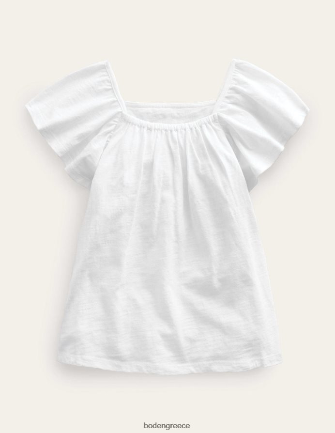 άσπρο είδη ένδυσης κεντητό μπλουζάκι Boden κορίτσια 464PH83164