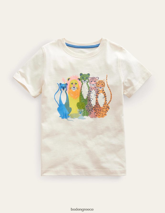 γάτες με λοβό βανίλιας είδη ένδυσης Βαμβακερό μπλουζάκι με γραφικά στάμπα Boden κορίτσια 464PH83168