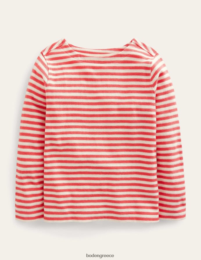 κουμ κουάτ πορτοκαλί/λευκό είδη ένδυσης υφή βρετονική Boden κορίτσια 464PH83170