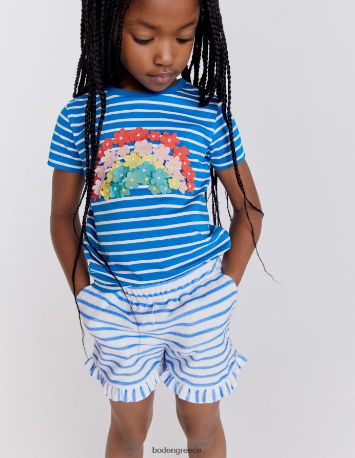 φωτεινή μαρίνα/ιβουάρ είδη ένδυσης φτερούγισμα μπλουζάκι Boden κορίτσια 464PH83194