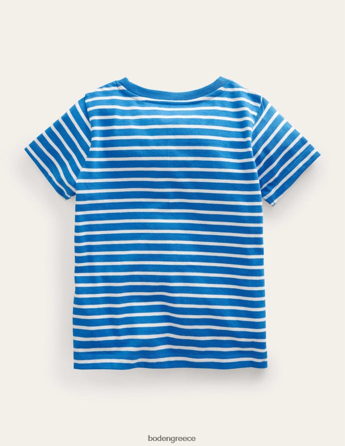 φωτεινή μαρίνα/ιβουάρ είδη ένδυσης φτερούγισμα μπλουζάκι Boden κορίτσια 464PH83194