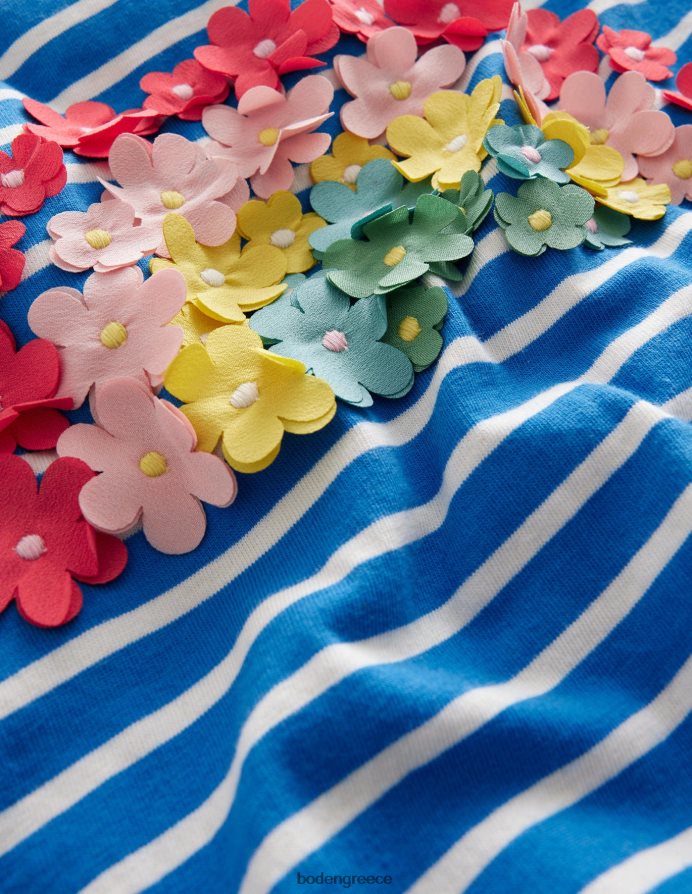 φωτεινή μαρίνα/ιβουάρ είδη ένδυσης φτερούγισμα μπλουζάκι Boden κορίτσια 464PH83194