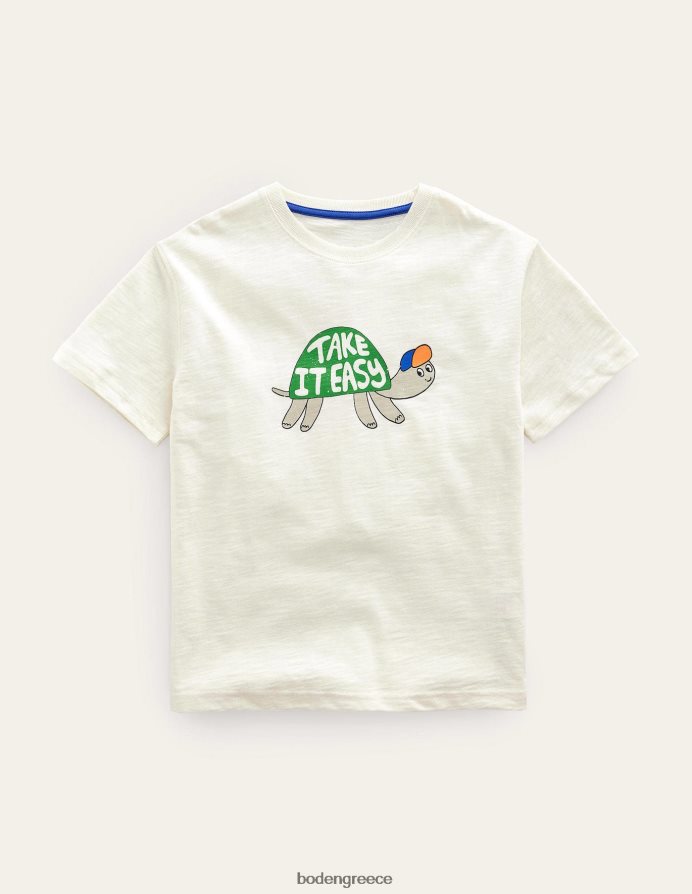 χελώνα λοβό βανίλιας είδη ένδυσης εμπριμέ μπλουζάκι χιούμορ Boden κορίτσια 464PH83202