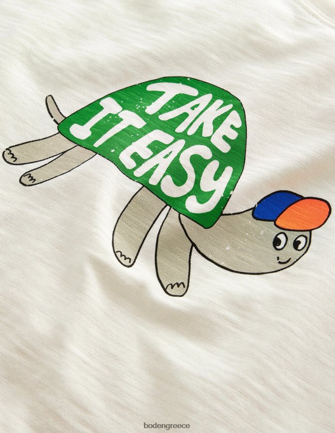 χελώνα λοβό βανίλιας είδη ένδυσης εμπριμέ μπλουζάκι χιούμορ Boden κορίτσια 464PH83202