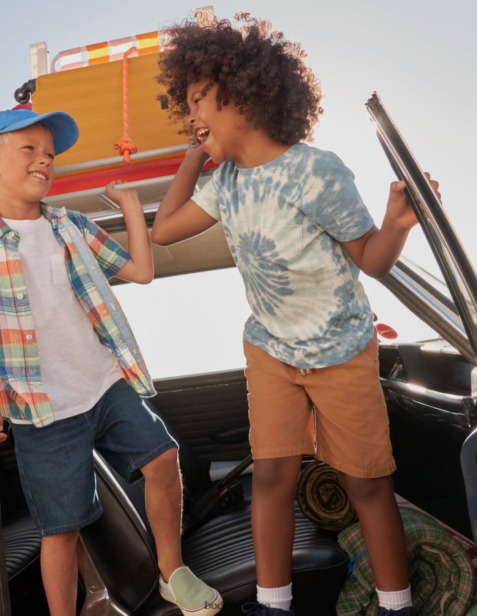 μπλε βαφή γραβάτας είδη ένδυσης εμπριμέ πλυμένο μπλουζάκι Boden κορίτσια 464PH83213