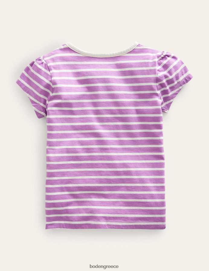 λεοπαρδάλεις λούπινου μοβ/ιβουάρ είδη ένδυσης μεγάλο απλικέ τοπ Boden κορίτσια 464PH83221