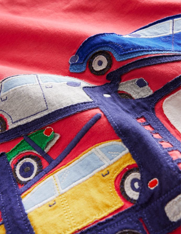 μαρμελάδα κόκκινο μεταφορέα είδη ένδυσης απλικέ μπλουζάκι μπροστά και πίσω Boden κορίτσια 464PH83248