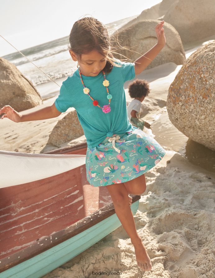 περσικό πράσινο είδη ένδυσης πλυμένο μπλουζάκι Boden κορίτσια 464PH83261