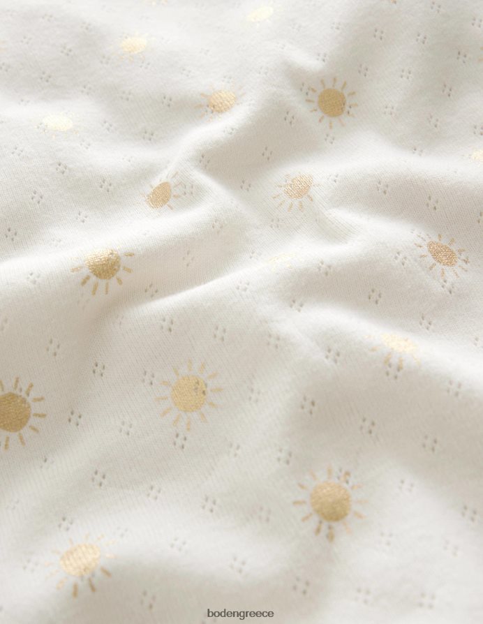 ιβουάρ/χρυσούς ήλιους είδη ένδυσης κοντομάνικο πουέντ Boden κορίτσια 464PH8763